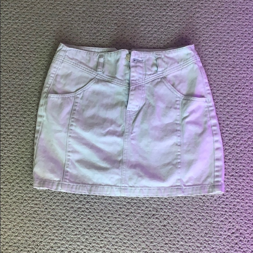 denim mini skirt